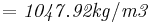 \mathbf{\mathit{= 1047.92 kg/m3}}