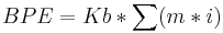 BPE = Kb*\sum(m*i) \,