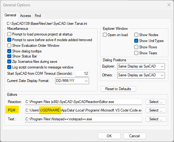 File:SysCAD-PGM-Extension General Options.png