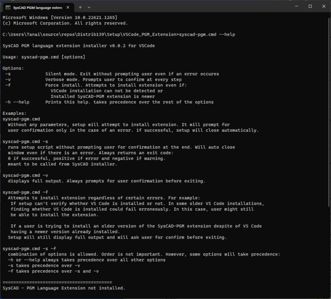 File:SysCAD-PGM-Extension Installation script help.png