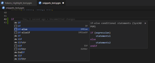 Code Snippet Sample If Statement Dark+ theme